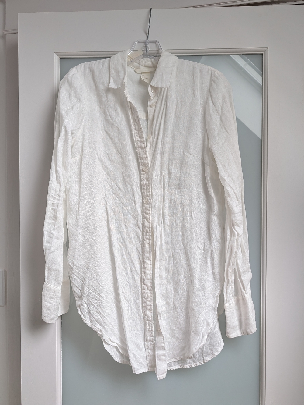 White Linen Button Up - Size 4/Small